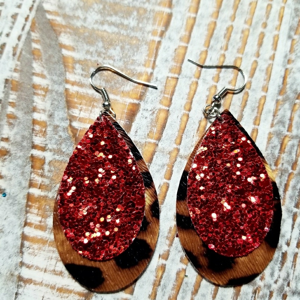 Handmade leather earrings